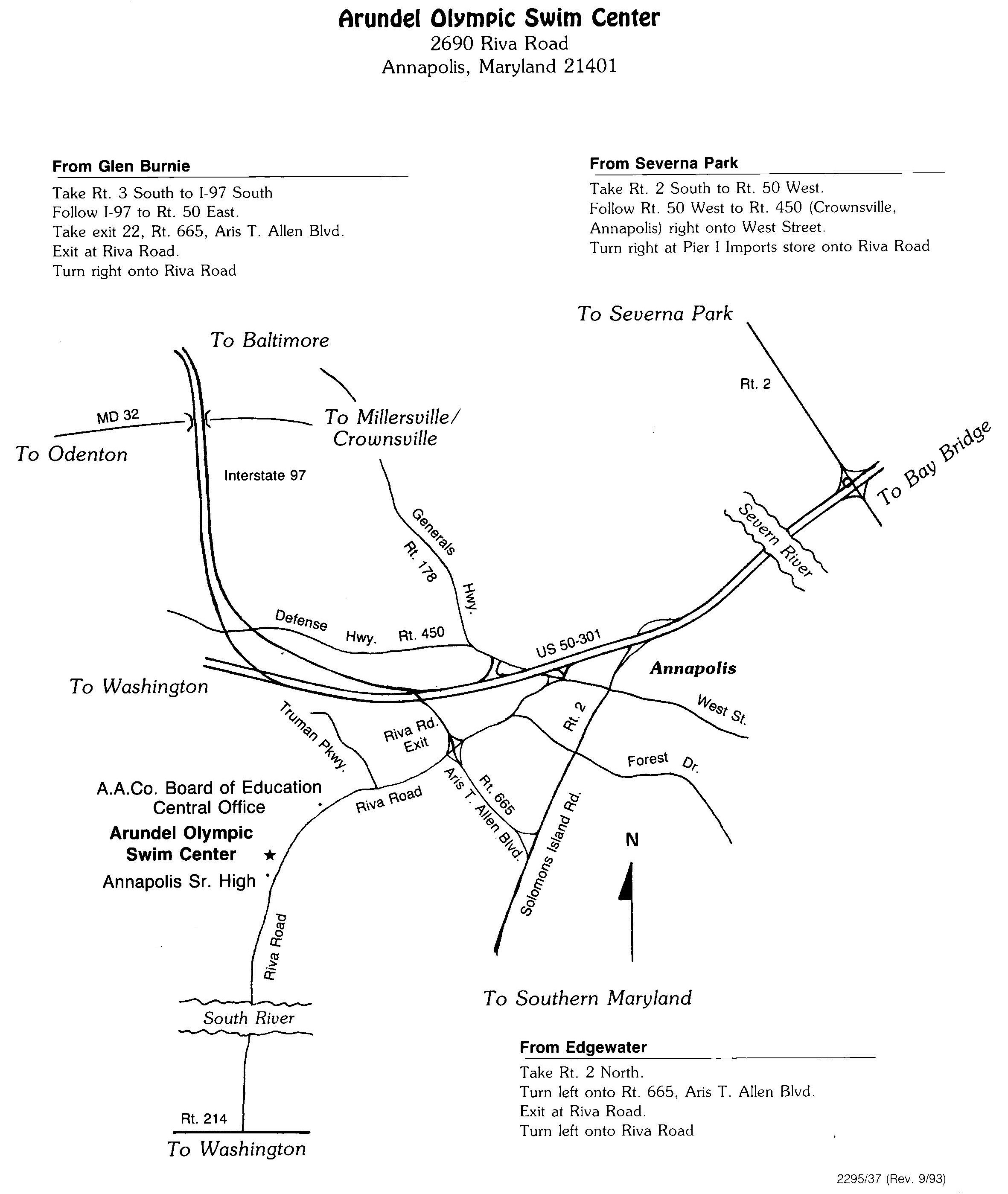Swim Center Directions Map